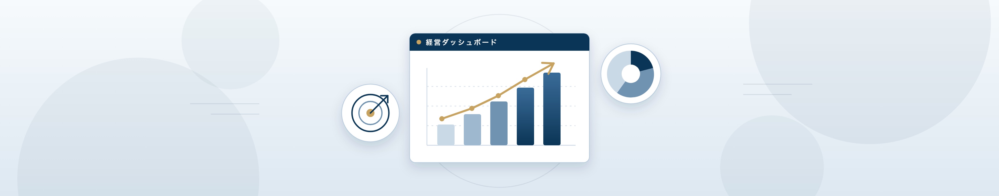 成長グラフの経営ダッシュボードのイラスト(経営・財務アドバイザリー)